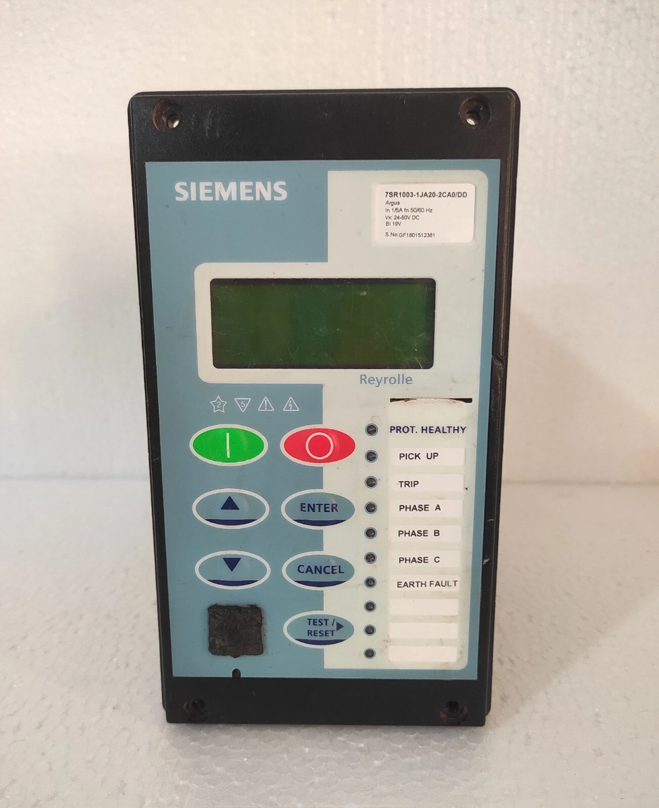 Siemens 7SR1003-1JA20-2CA0/DD Overcurrent Protection Numerical Relay